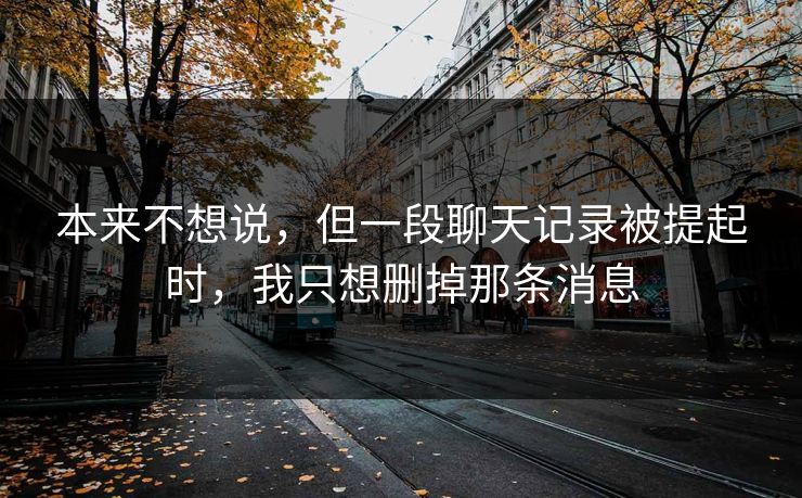 本来不想说，但一段聊天记录被提起时，我只想删掉那条消息